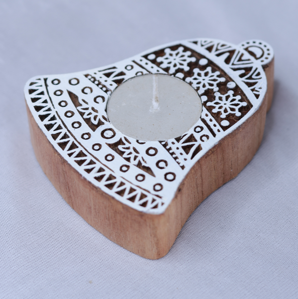 Wooden Block Christmas Candles