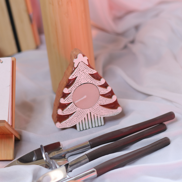 Wooden Block Christmas Candles