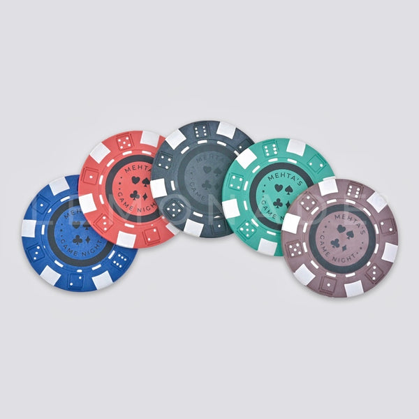 Poker Chips Only: Assorted Colours Personalized