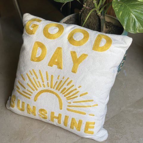 Good Day Sunshine Embroidered Pillow