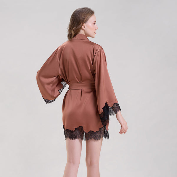 Bronze Robe with Lace Sleeves