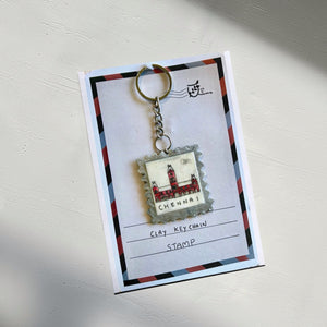 Madras Stamp Keychain