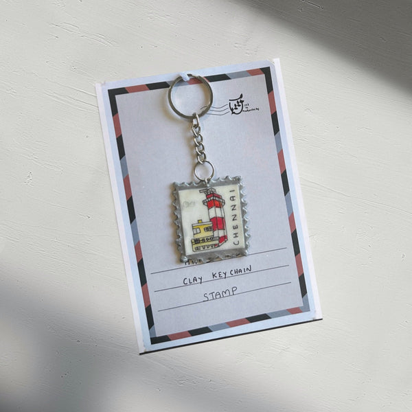 Madras Stamp Keychain