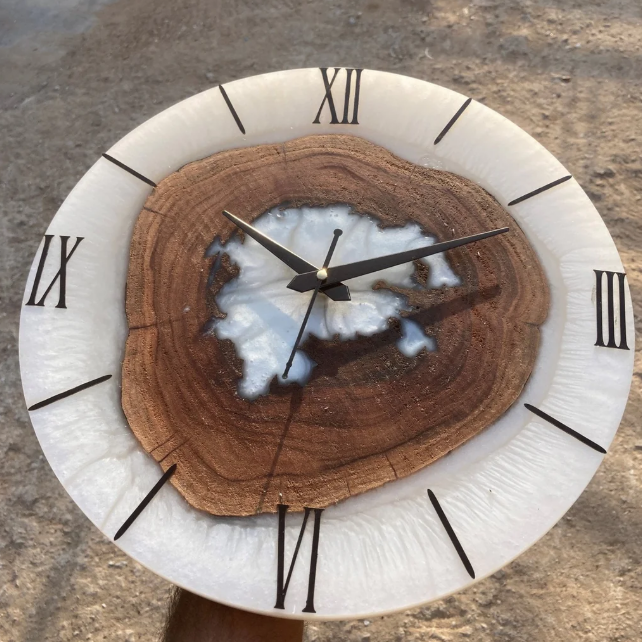 Moon Mist Wood-Epoxy Wall Clock - Bespoke