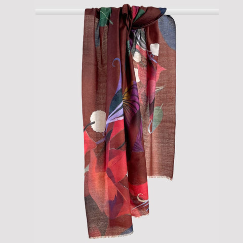 Summer Maroon Flora Stole