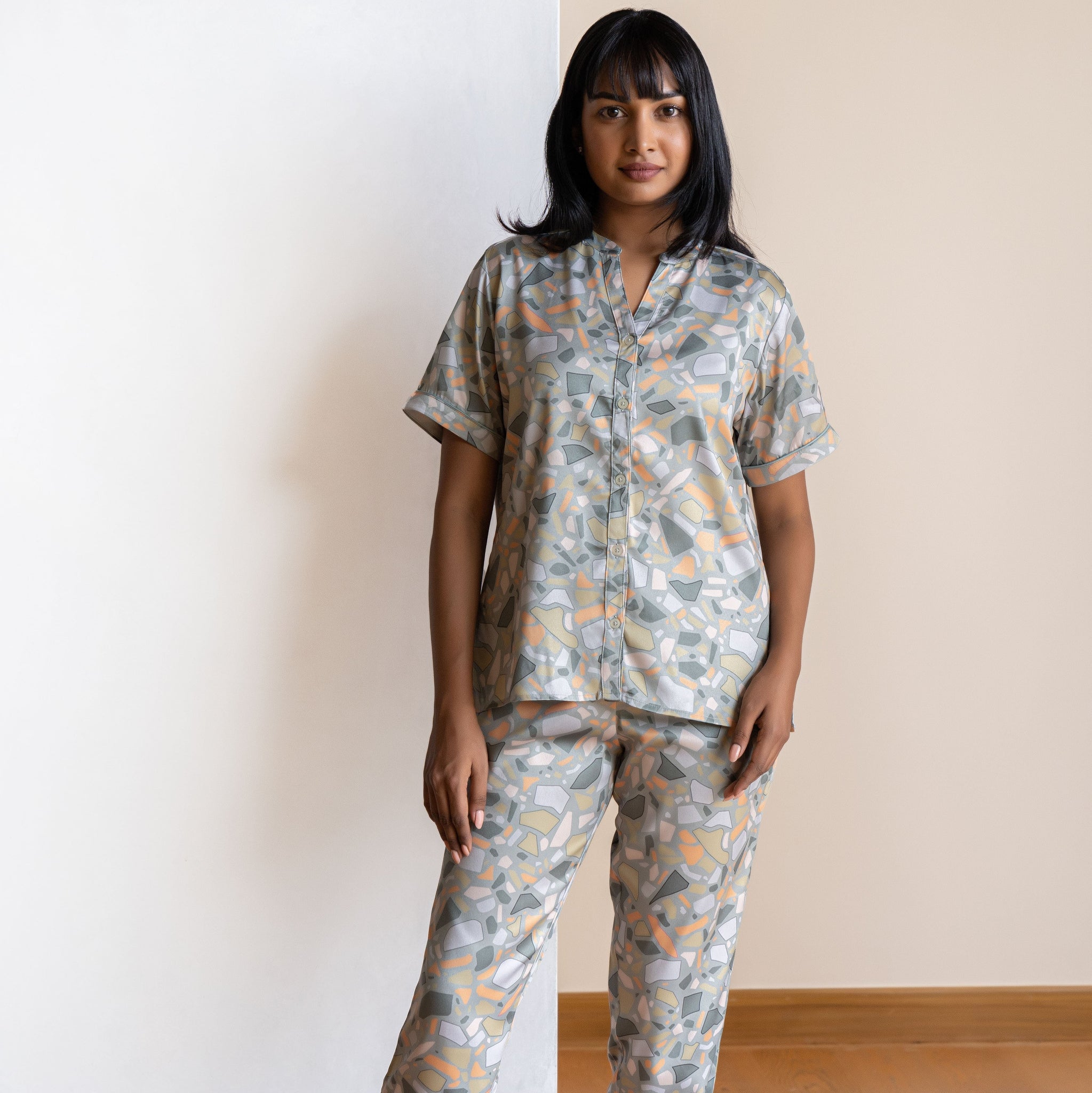 Classic Terrazzo Basil Pyjama Set