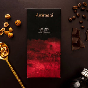 Cold brew chocolate bar with hazelnuts